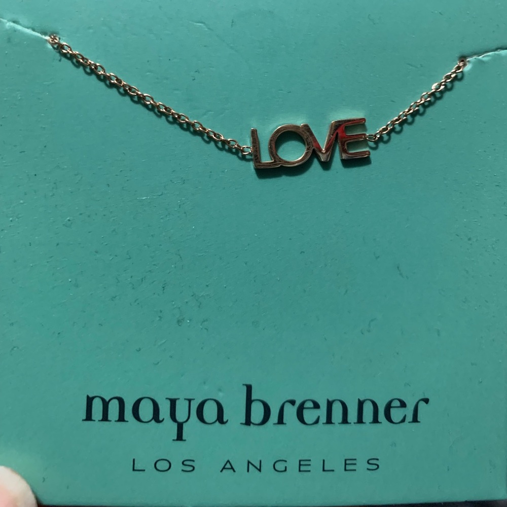 Maya Brenner Rose Gold LOVE Necklace